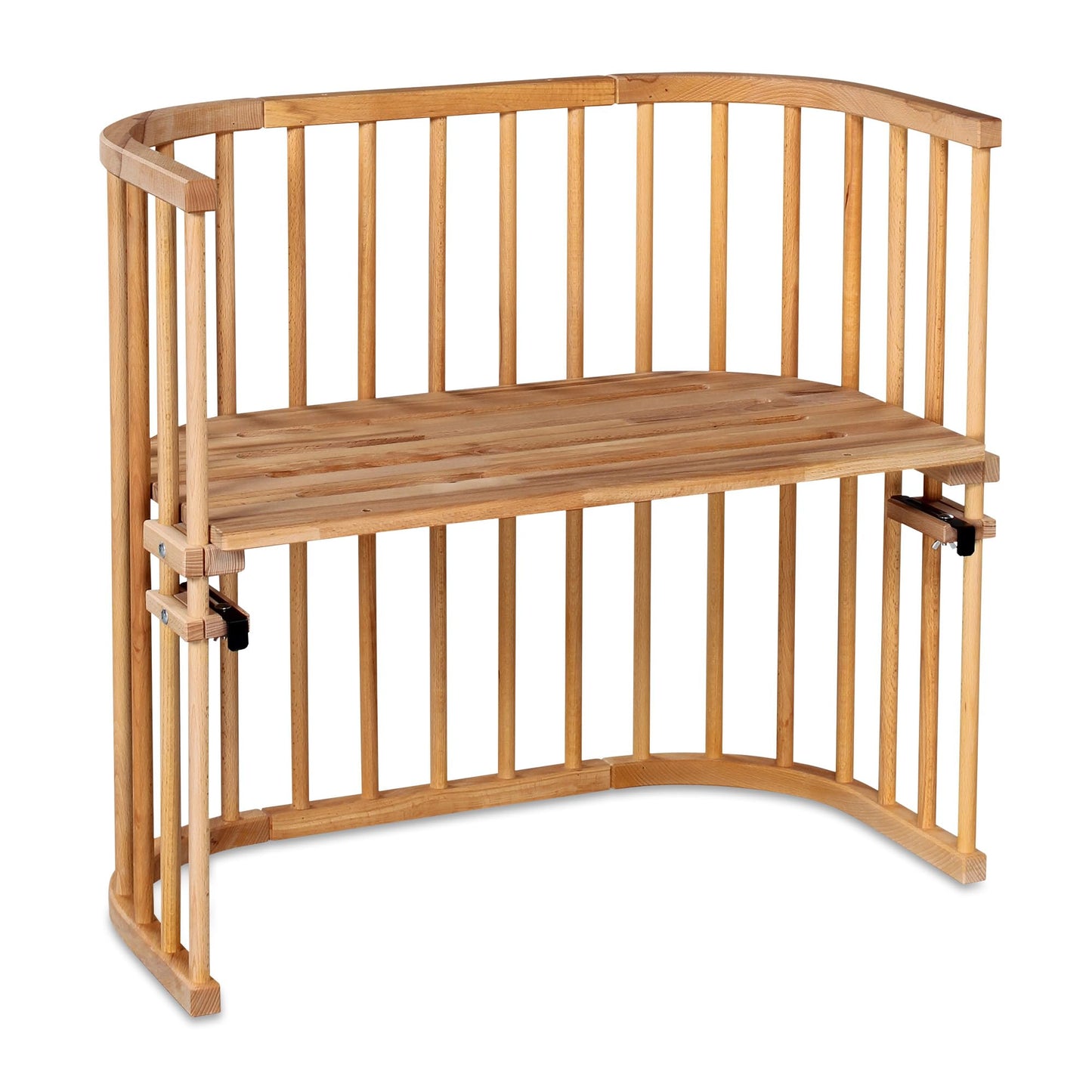 babybay Original Beistellbett aus massivem Buchenholz mit Matratze – Höhenverstellbares mitwachsendes Babybett