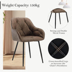 WOLTU Esszimmerstühle 4er Set, für Esszimmer Wohnzimmer, ergonomische Küchenstühle gepolstert mit Armlehnen, Metallbeinen, Sitzfläche aus