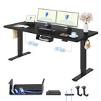 FLEXISPOT Höhenverstellbarer Schreibtisch elektrisch, Doppelmotor 160x80 cm