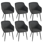 Esszimmerstühle Beige 4er Set mit Armlehnen, Modern Polsterstühle Leinen, Küchenstühle mit Metallgestell für Esszimmer, Wohnzimmer, Küche