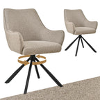 Esszimmerstühle Drehbar 4er Set mit Armlehne, gepolsterte Esszimmerstuhl mit hoher Rückenlehne für Esszimmer & Wohnzimmer, Büro, Beige1