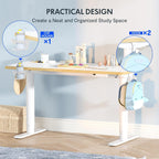 FLEXISPOT Kinderschreibtisch höhenverstellbar elektrisch 110 × 52 cm, Weiß