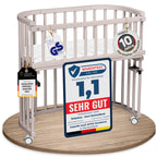 babybay Original Beistellbett aus massivem Buchenholz mit Matratze – Höhenverstellbares mitwachsendes Babybett