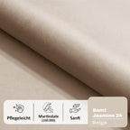 Motivena Santiago Boxspringbett 160x200 Beige Samt – Bett mit Bettkasten, Bonellfederkern Matratze H4 & Komfortschaum Topper H3