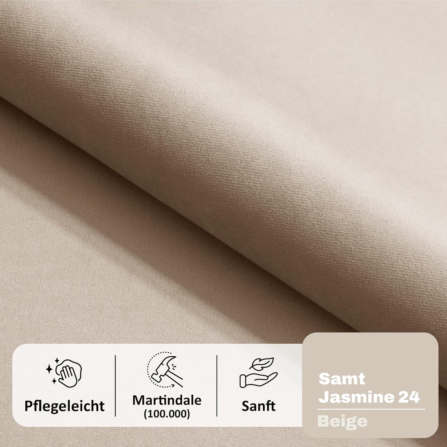 Motivena Santiago Boxspringbett 160x200 Beige Samt – Bett mit Bettkasten, Bonellfederkern Matratze H4 & Komfortschaum Topper H3