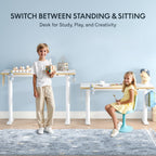 FLEXISPOT Kinderschreibtisch höhenverstellbar elektrisch 110 × 52 cm, Weiß