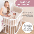 babybay Original Beistellbett aus massivem Buchenholz mit Matratze – Höhenverstellbares mitwachsendes Babybett
