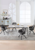 WOLTU Drehbare Esszimmerstühle 6er Set, Küchenstühle mit Armlehen