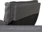 Grand patio Relaxliege Rattan Sonnenliege mit Verstellbarer Rückenlehne & Sitzkissen, Outdoor Liegesessel Braun/Dunkelgrau