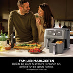 Ninja Dual Zone Digital Air Fryer, 2 Schubladen, Metallic Grau DZ400EU