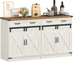 Hzuaneri Sideboard, Buffetschrank mit 2 Schublade, 4 Türen