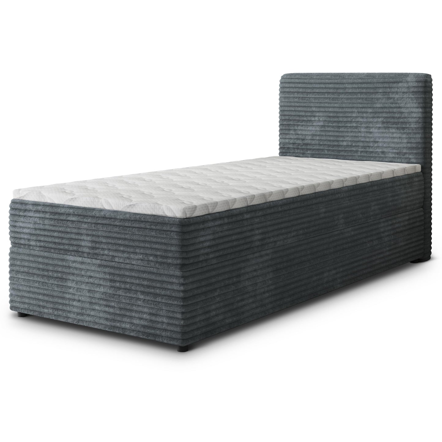 Masseno Boxspringbett PISA Polsterbett Creme mit Matratze & Topper, Bettkasten, gepolstertes Kopfteil TILIA 03