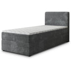 Masseno Boxspringbett PISA Polsterbett Creme mit Matratze & Topper, Bettkasten, gepolstertes Kopfteil TILIA 03