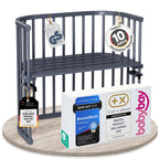 babybay Original Beistellbett aus massivem Buchenholz mit Matratze – Höhenverstellbares mitwachsendes Babybett