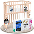 babybay Original Beistellbett aus massivem Buchenholz mit Matratze – Höhenverstellbares mitwachsendes Babybett