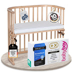 babybay Original Beistellbett aus massivem Buchenholz mit Matratze – Höhenverstellbares mitwachsendes Babybett