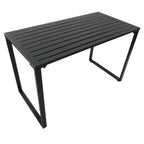 Modernes Gartenset aus Metall – Tisch und 2 Bänke – Schwarz – 4 Personen