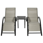 Elegantes 3-teiliges Lounge-Set – 2 ergonomische S-förmige Sonnenliegen mit Beistelltisch