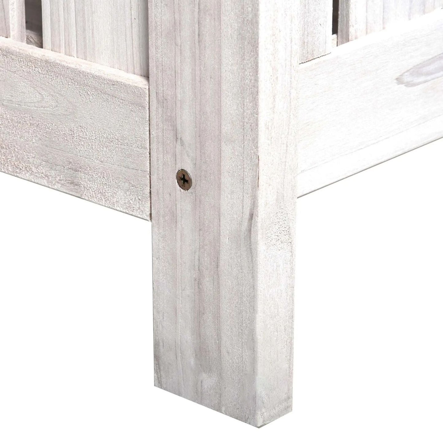 2-Sitzer Gartenbank mit Stauraum – Massives Tannenholz – Weiß – 115 x 61 x 85 cm