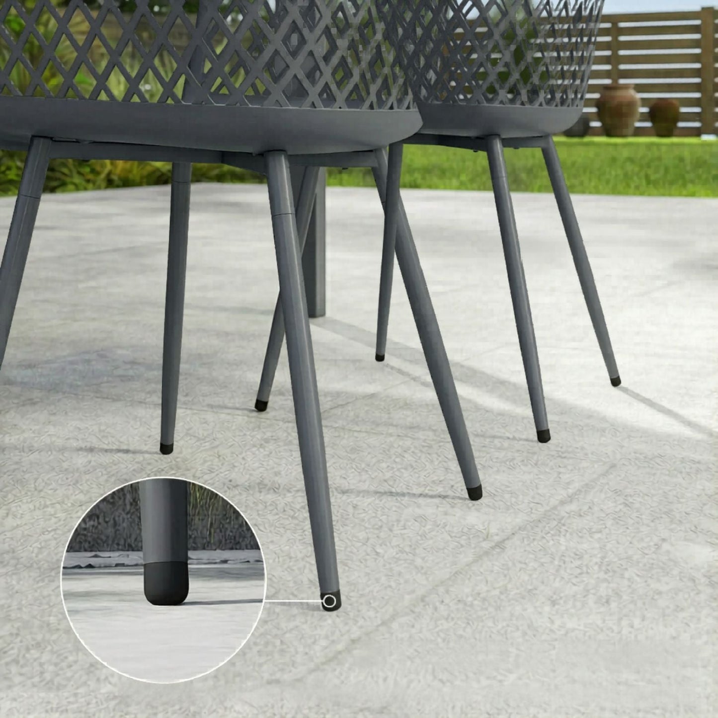 Elegante Gartenstühle im Modernen Design – 4er-Set – Grau