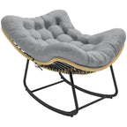 Großer Schaukelnder Lounge-Sessel aus Polyrattan – Dickes Kissen – für Innen und Außen