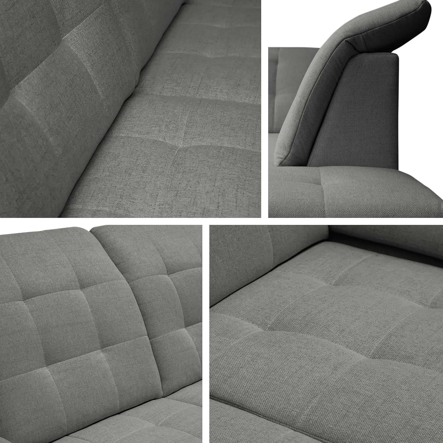 Mirjan24 Ferulk Ecksofa mit Schlaffunktion und Bettkasten – L-Form Schlafsofa 4-Sitzer Wohnzimmer Couch Modern