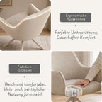 Esszimmerstühle Drehbar 4er Set mit Armlehne, gepolsterte Esszimmerstuhl mit hoher Rückenlehne für Esszimmer & Wohnzimmer, Büro, Beige1
