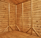 POWER High Grade Premium Pent Garden Wooden Shed with Security Features Door Window
