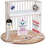 babybay Original Beistellbett aus massivem Buchenholz mit Matratze – Höhenverstellbares mitwachsendes Babybett