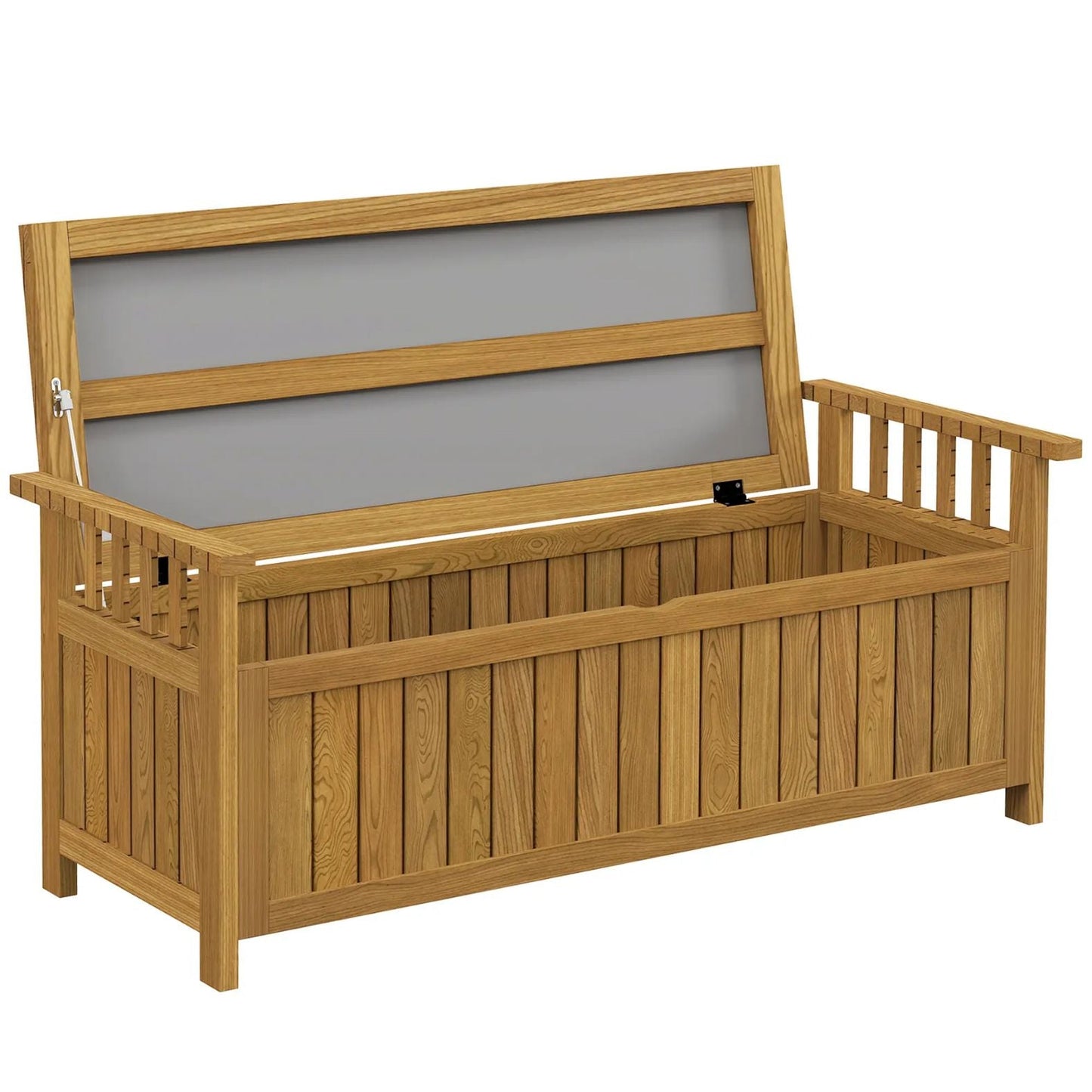 Robuste 2-Sitzer Gartenbank aus Massivholz mit Stauraum – 128 cm