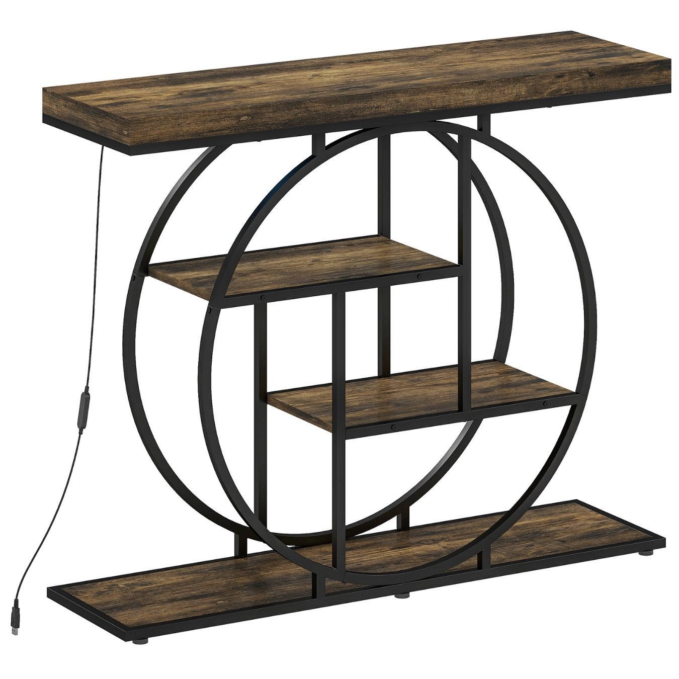 Einzigartiger Konsolentisch mit Integrierter RGB-LED-Beleuchtung – Industrielles Design – 100 cm
