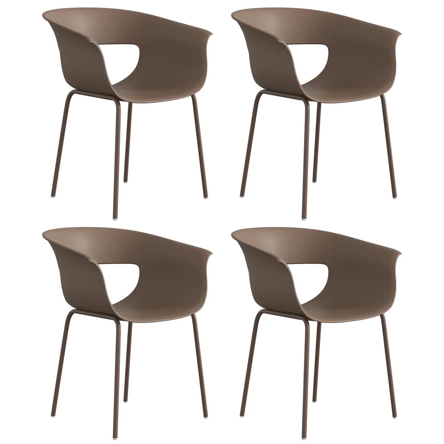 4er-Set Moderne Gartenstühle mit Ergonomischem Design und Armlehnen – Für Balkon und Terrasse