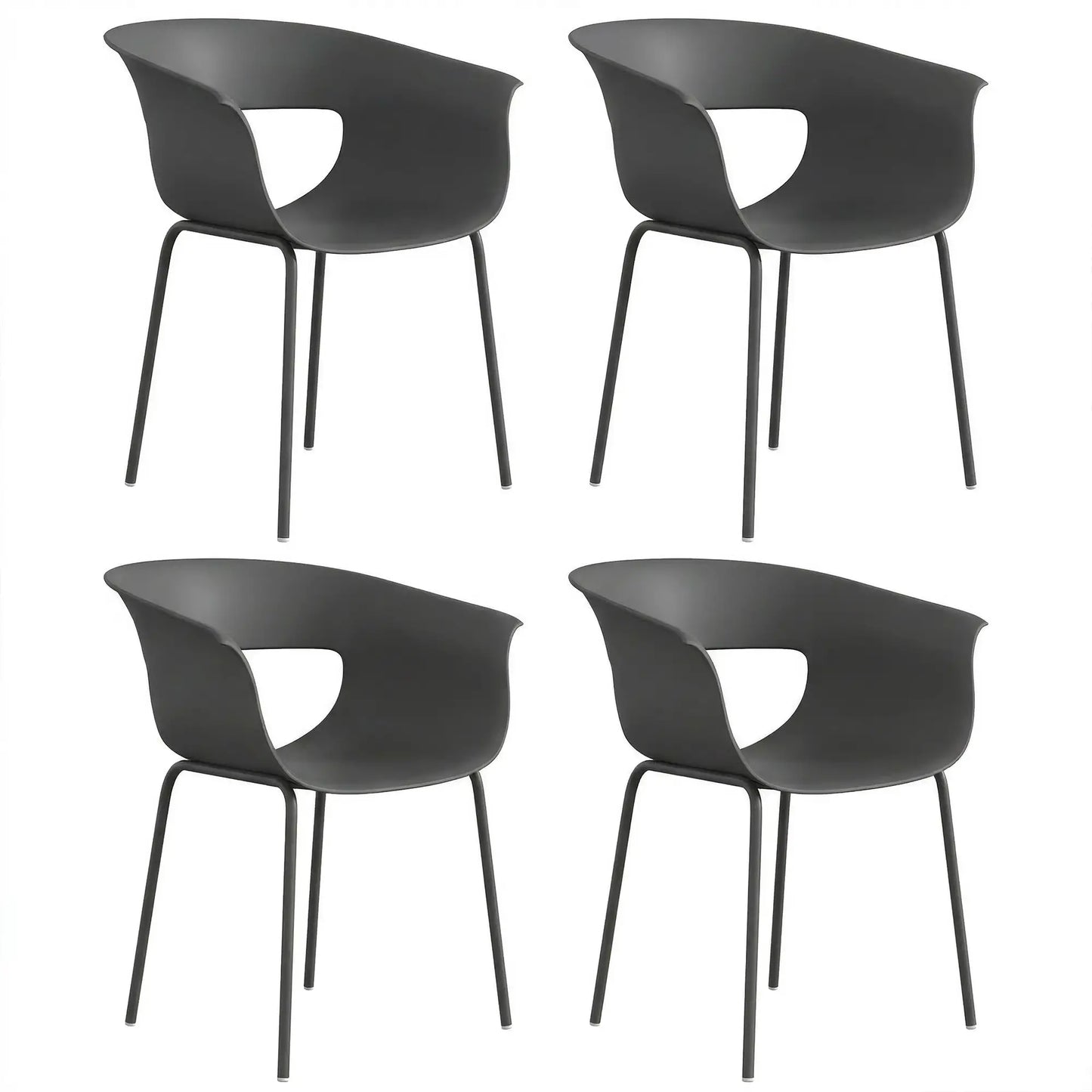 4er-Set Moderne Gartenstühle mit Ergonomischem Design und Armlehnen – Für Balkon und Terrasse