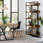 Rustikales 5-stufiges Bücherregal aus Holz und Metall – 180 cm – Industriestil