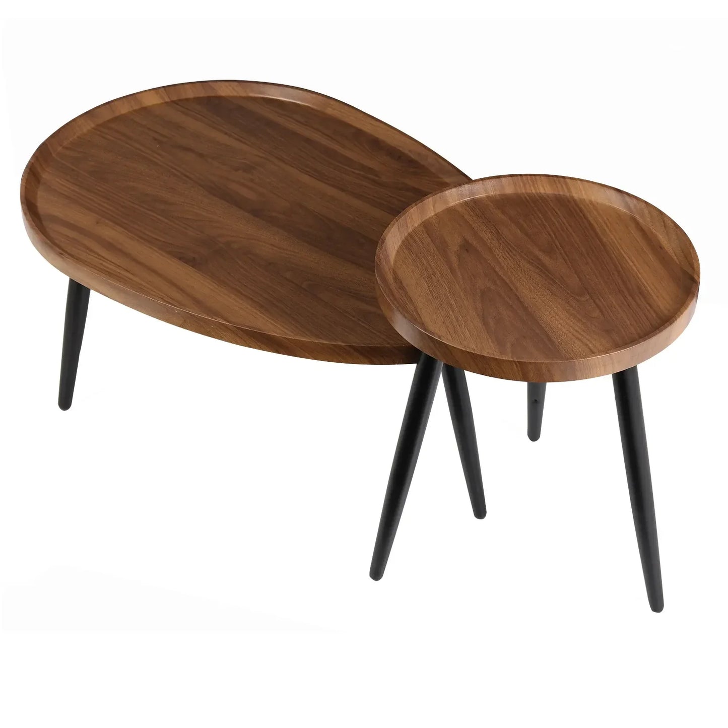 Eleganter 2-in-1 Couchtisch – Rund und Oval