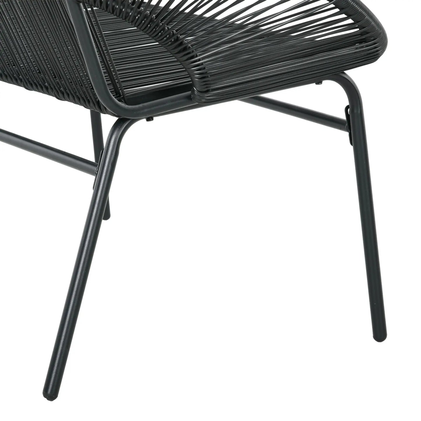 2-Sitzer Gartensofa aus PE-Rattan – ideal für Balkon und Terrasse – Schwarz