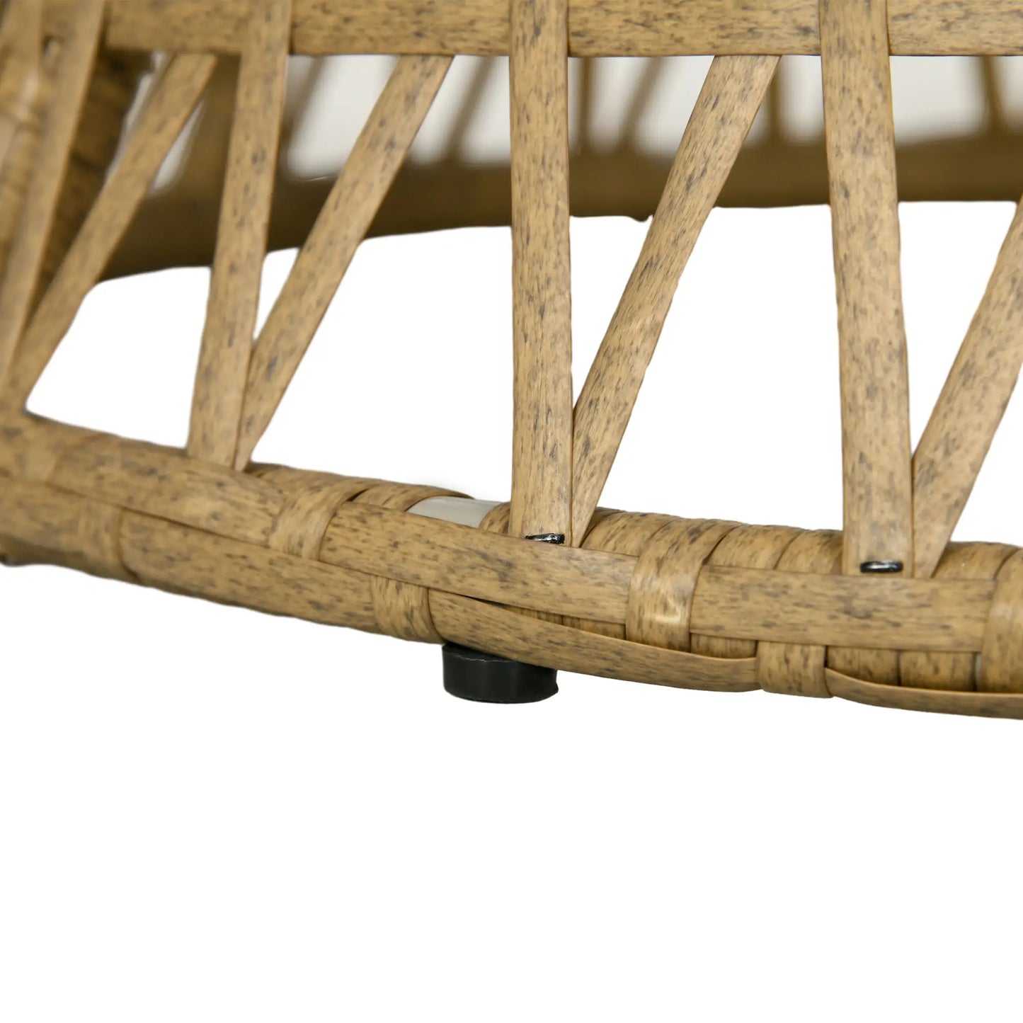 Rattan-Loungeset mit 2 drehbaren Sesseln, Tisch und dicken Polstern – 360°-Funktion
