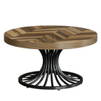 Stilvoller Runder Couchtisch – Spiralformiges Stahlgestell – Ø80 cm