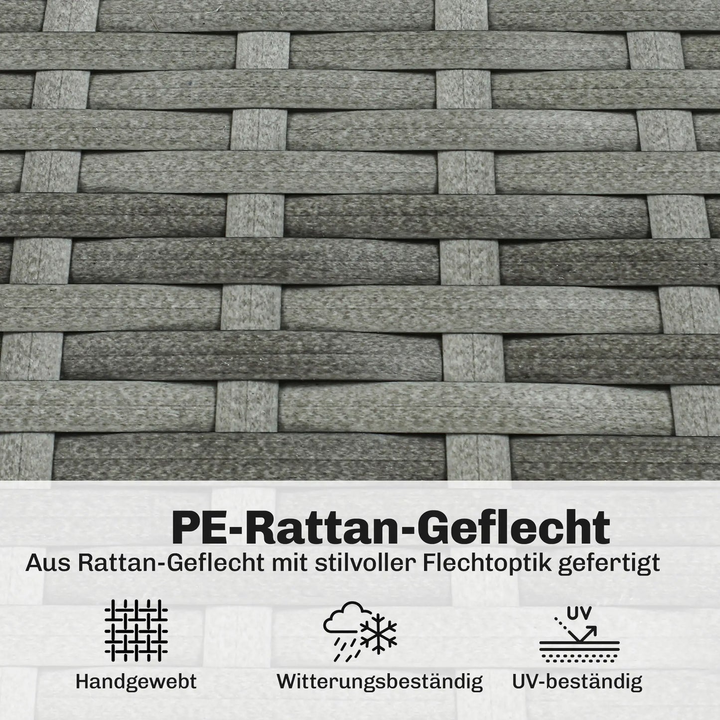 Stilvoller Rattan Gartensessel mit Komfortablem Kissen für den Außenbereich – Grau